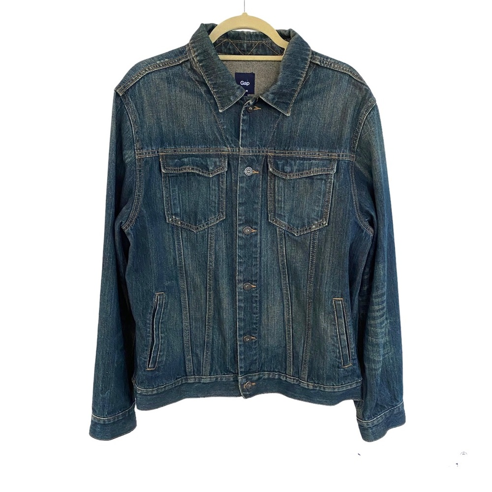 Gap Mens Long Jean Jacket Size Large
